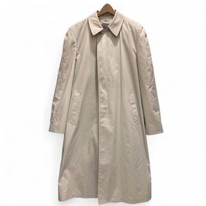 Vintage London Fog Neutral Tan Trench Coat Rain Removable Liner Men's 42 Long